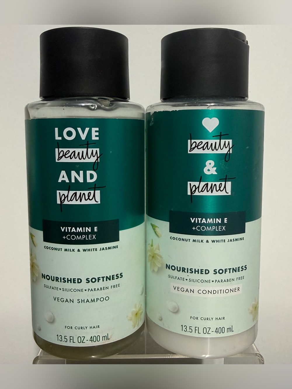Love Beauty & Planet Vegan SHAMPOO & CONDITIONER Coconut Milk & White Jasmine